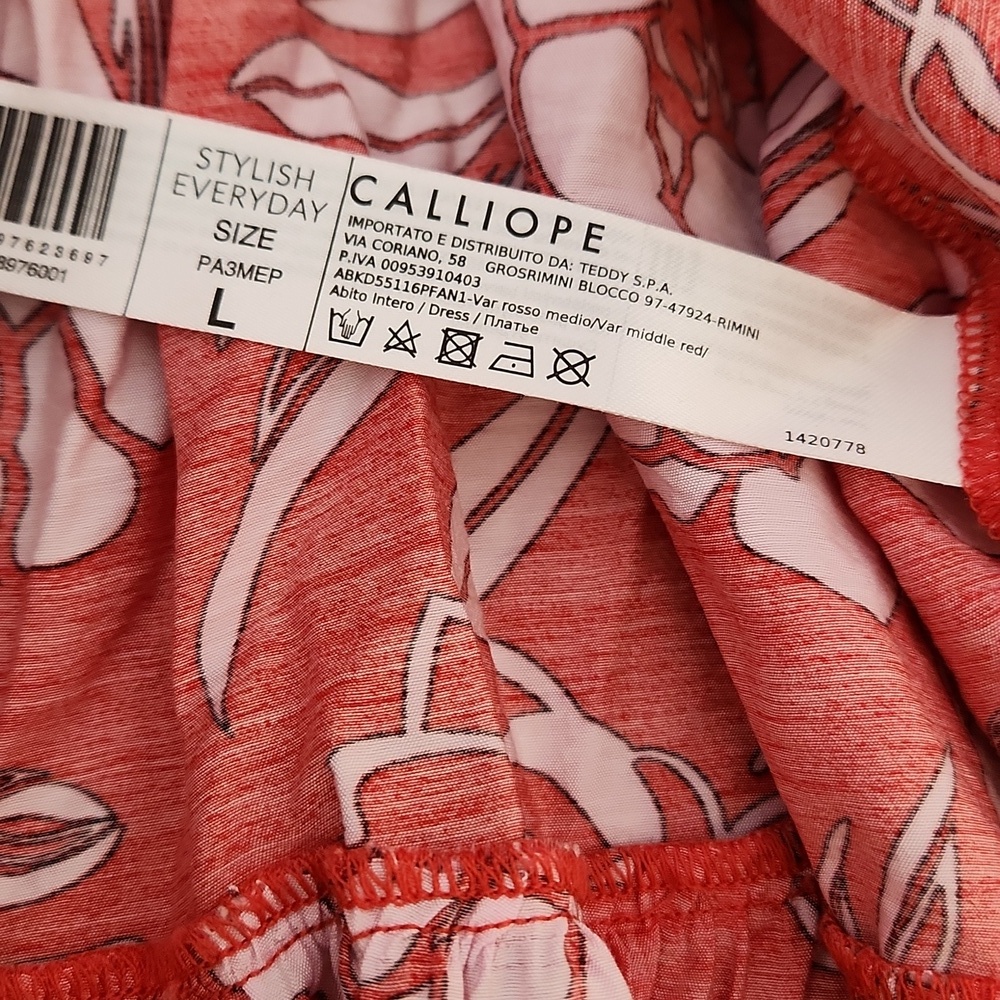 Calliope Floral Print Ruffled Wrap Mini Dress, size L - Picture 8 of 12
